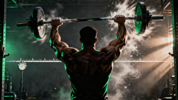 A weighted upper-body row moved explosively, dark and editorial
